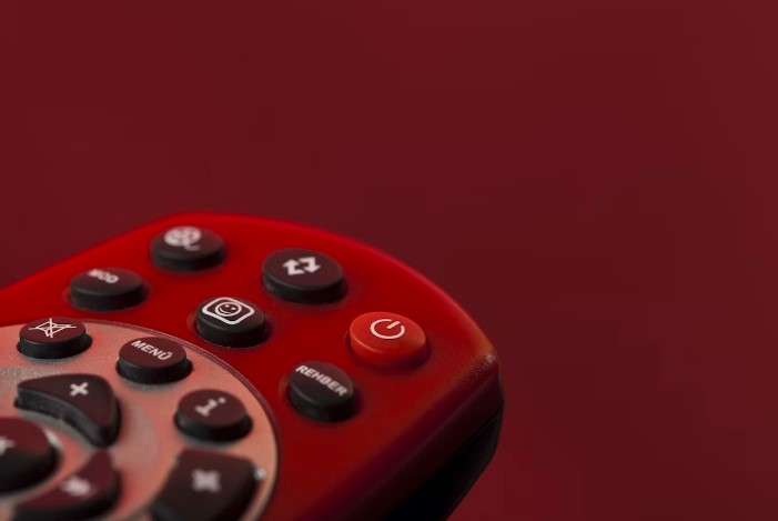 A close-up image of a tv remote
